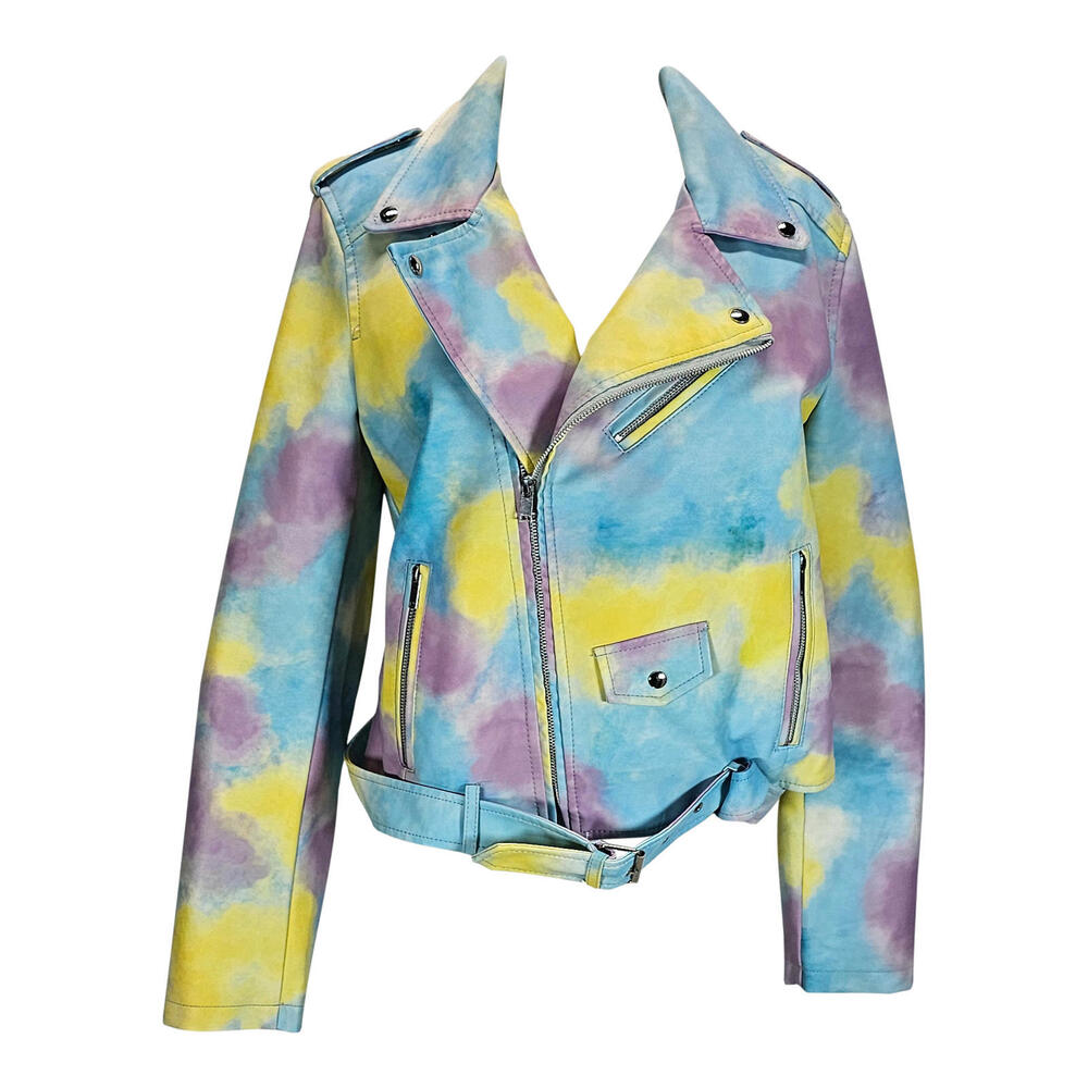 Shein Tie-Dye Moto Jacket - Because Basic is Boring/XL